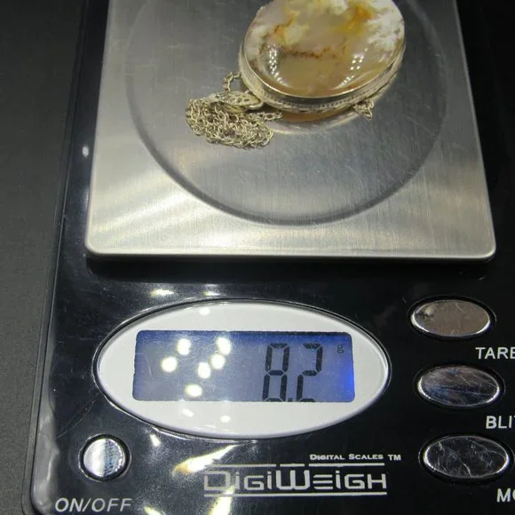 16" Sterling Silver Unique Stone Formation Pendant Necklace Vintage - Picture 7 of 7